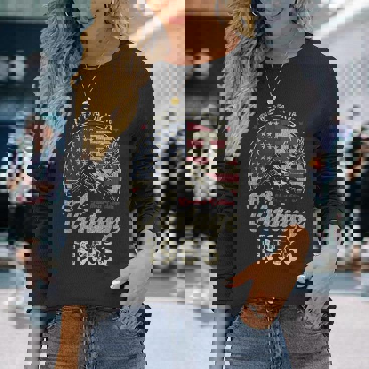 Vintage 1956 愛国的なイーグル、70歳の誕生日、アメリカ国旗 長袖Tシャツ 彼女への贈り物