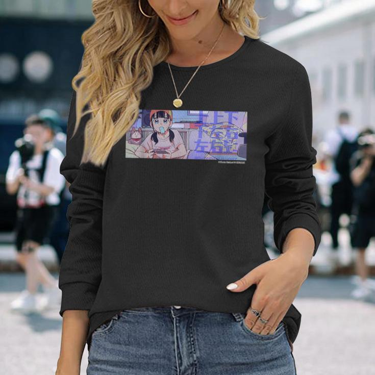 【Project Zircon×Fcグラディウス40th】コナミマニアのナミちゃん イラストby服部昇大② 長袖Tシャツ 彼女への贈り物