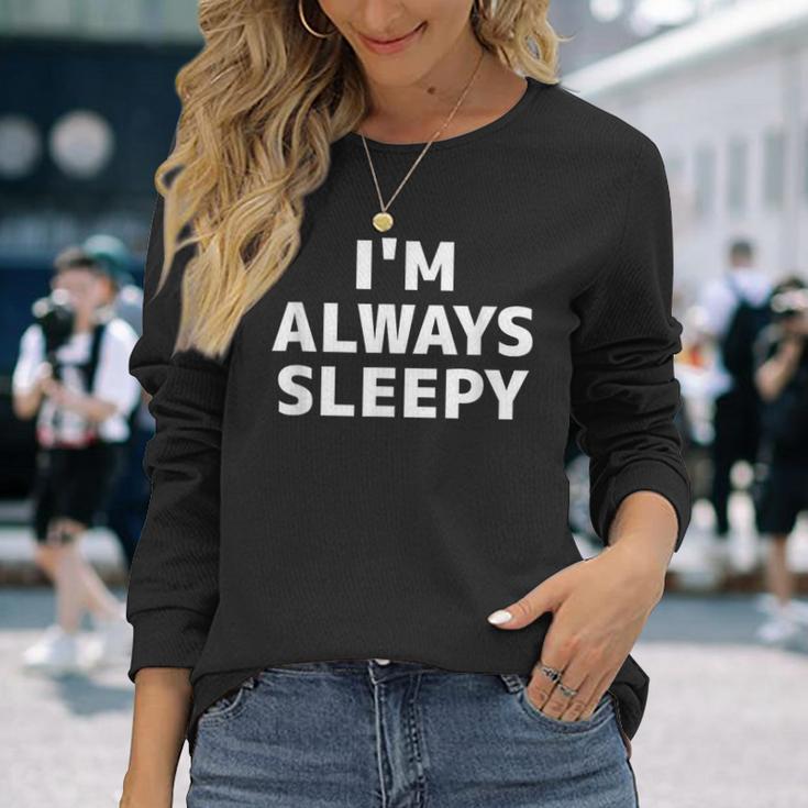 いつも眠いシャツいつも眠い 長袖Tシャツ 彼女への贈り物