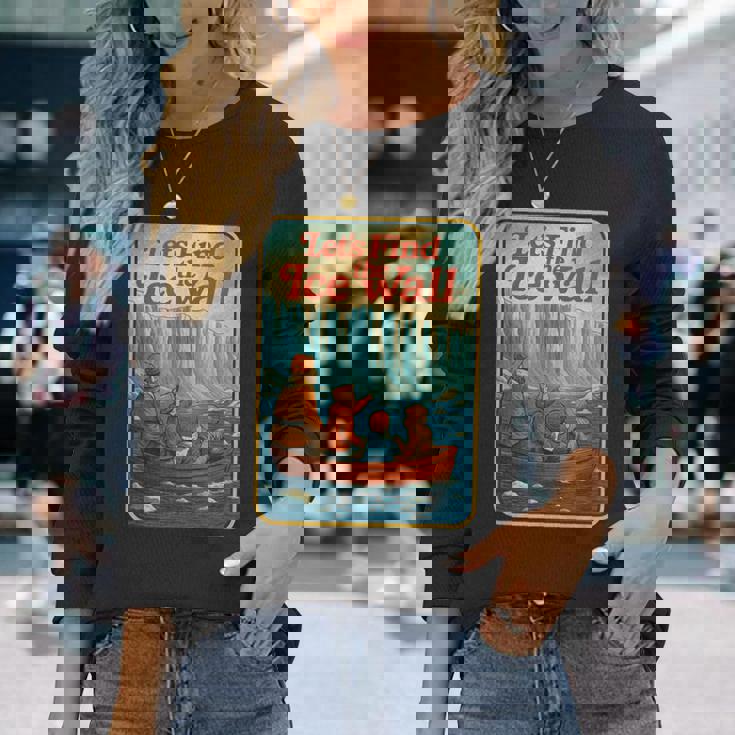 アイスウォールを見つけよう-ファニーフラットアース 長袖Tシャツ 彼女への贈り物