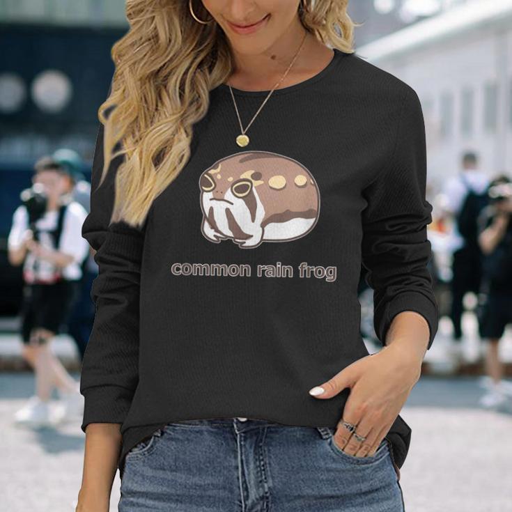 アメフクラガエル おもしろ ゆるかわ かわいい ギフト 理系 カエル 長袖Tシャツ 彼女への贈り物