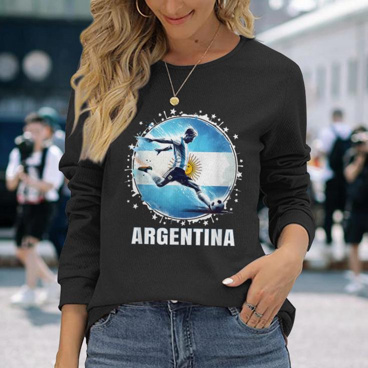 アルゼンチン選手のためのアルゼンチンシャツ レトロ ボーイズ アルゼンチン 長袖Tシャツ 彼女への贈り物