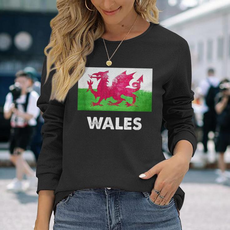 ウェールズ国旗tシャツ 長袖Tシャツ 彼女への贈り物