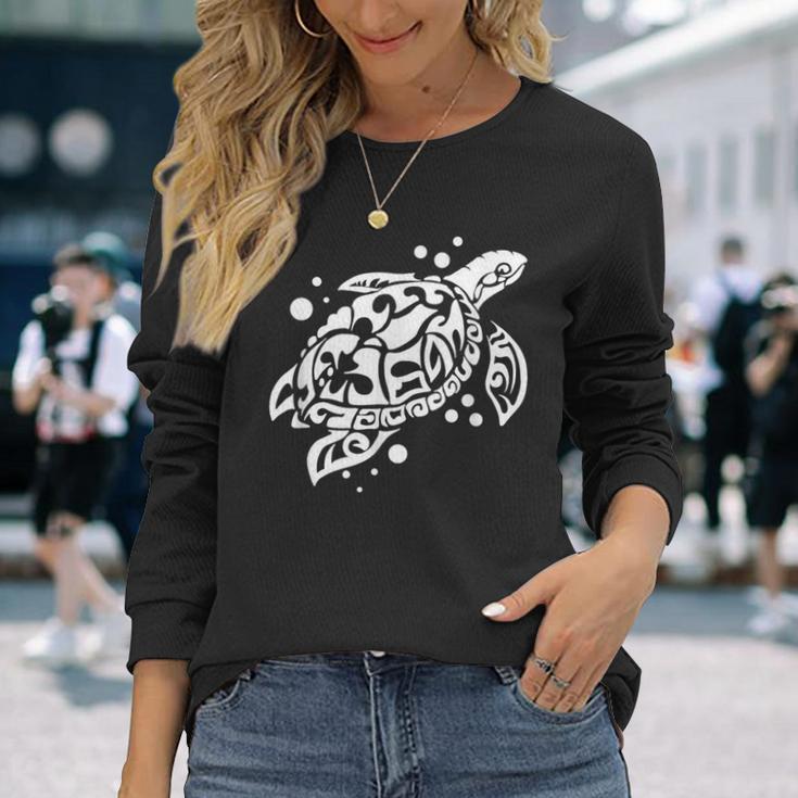 ウミガメのギフト 素晴らしい海洋生物のウミガメ 長袖Tシャツ 彼女への贈り物