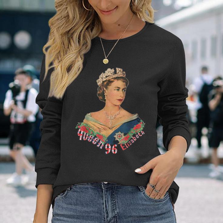 エリザベス女王2世 イギリスの王冠 マジェスティ エリザベス女王 長袖Tシャツ 彼女への贈り物