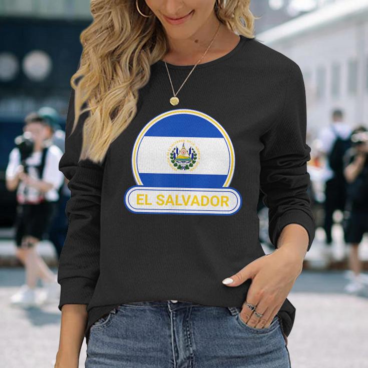エルサルバドル国バッジ エルサルバドル国旗 長袖Tシャツ 彼女への贈り物