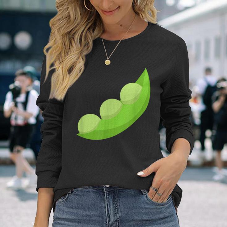 エンドウ豆のさや 長袖Tシャツ 彼女への贈り物