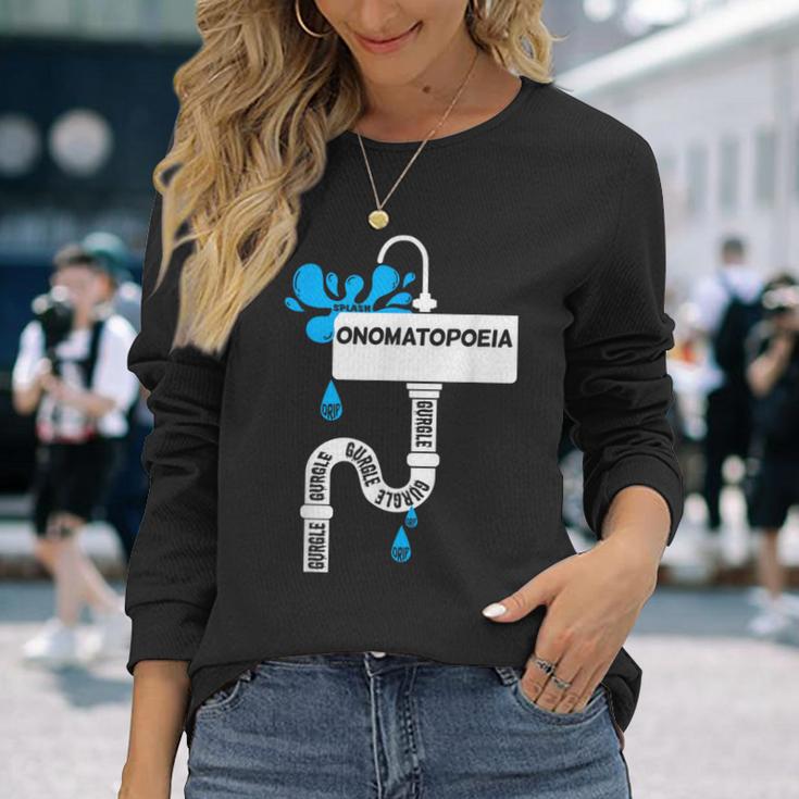オノマトペ 創作文 英語教師 長袖Tシャツ 彼女への贈り物