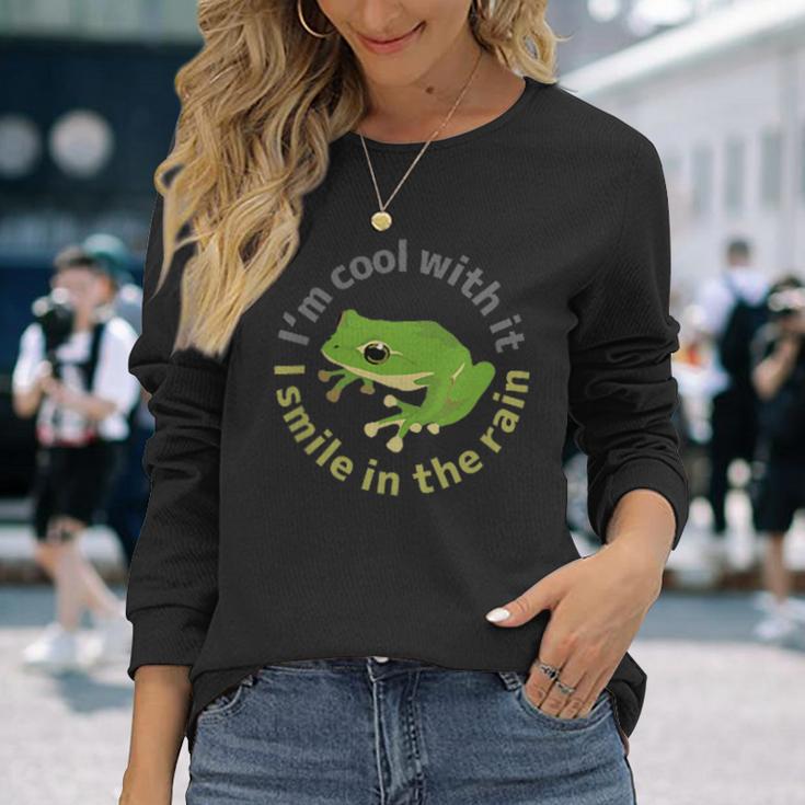 カエル 蛙 ワンポイント カエルイラスト入り 長袖Tシャツ 彼女への贈り物
