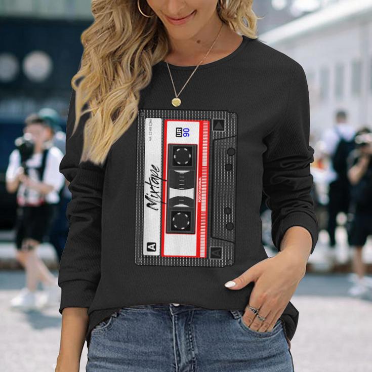 カセット テープ 音楽 ミックス オーディオ 90年代 パーティー 80年代 長袖Tシャツ 彼女への贈り物