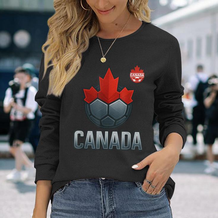カナダ サッカー ジャージ レッド フットボール ファン プレーヤー 旅行 長袖Tシャツ 彼女への贈り物