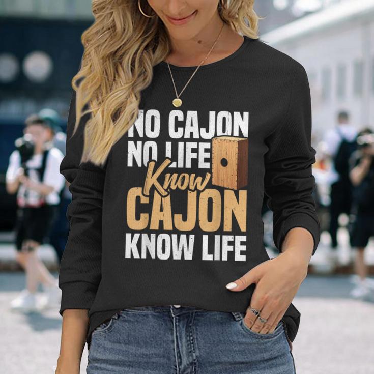 カホン奏者 カホン 音楽愛好家 人生を知る カチョン ペルーのカホン 長袖Tシャツ 彼女への贈り物
