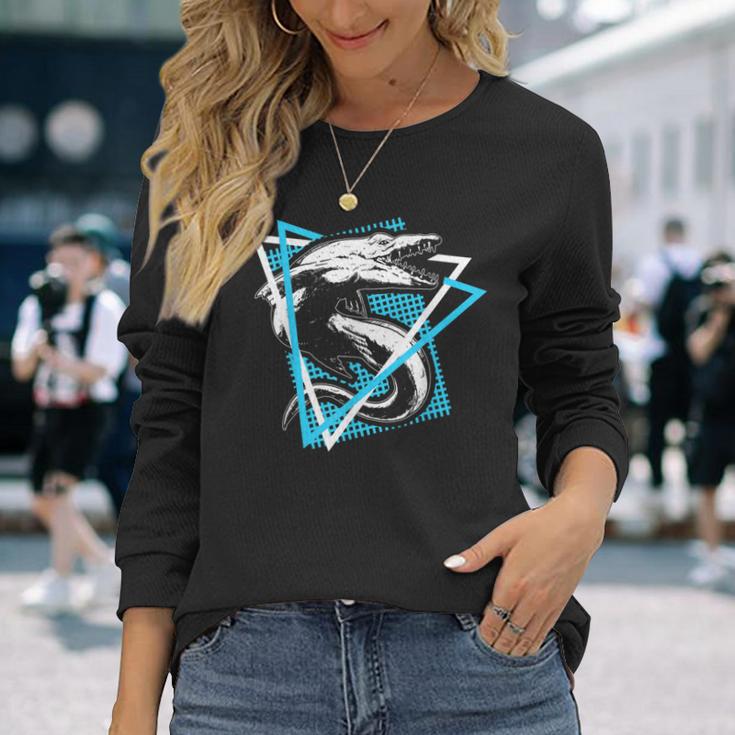キッズ 先史時代モササウルス 長袖Tシャツ 彼女への贈り物