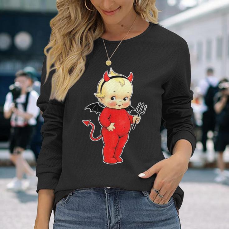 キューピー ベイビー デビル キュート 長袖Tシャツ 彼女への贈り物