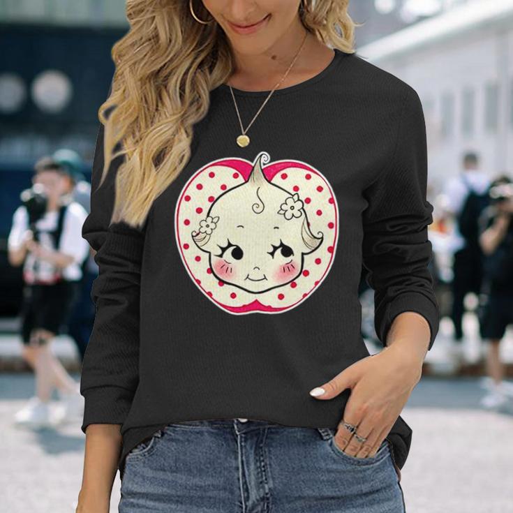 キューピー 赤ちゃん りんご 水玉 長袖tシャツ 長袖Tシャツ 彼女への贈り物