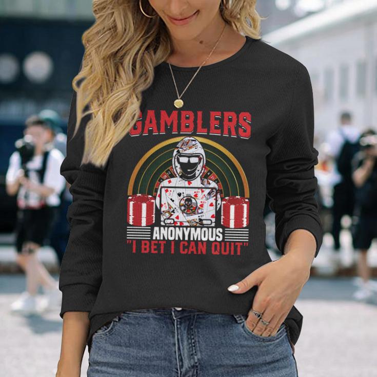 ギャンブラーズアノニマス、きっとやめられる 長袖tシャツ 長袖Tシャツ 彼女への贈り物