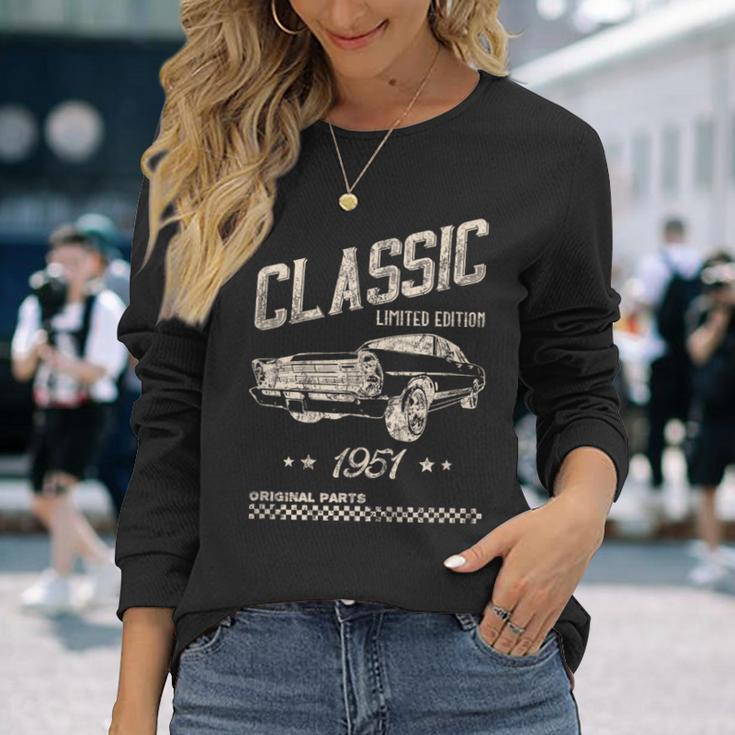 クラシック 1951 限定版 ヴィンテージ レトロ 車 誕生日 長袖Tシャツ 彼女への贈り物