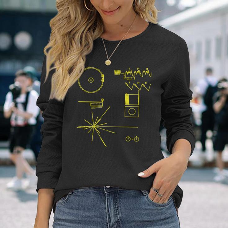 クラシック Nasa ボイジャー ゴールデンレコード 長袖tシャツ 長袖Tシャツ 彼女への贈り物