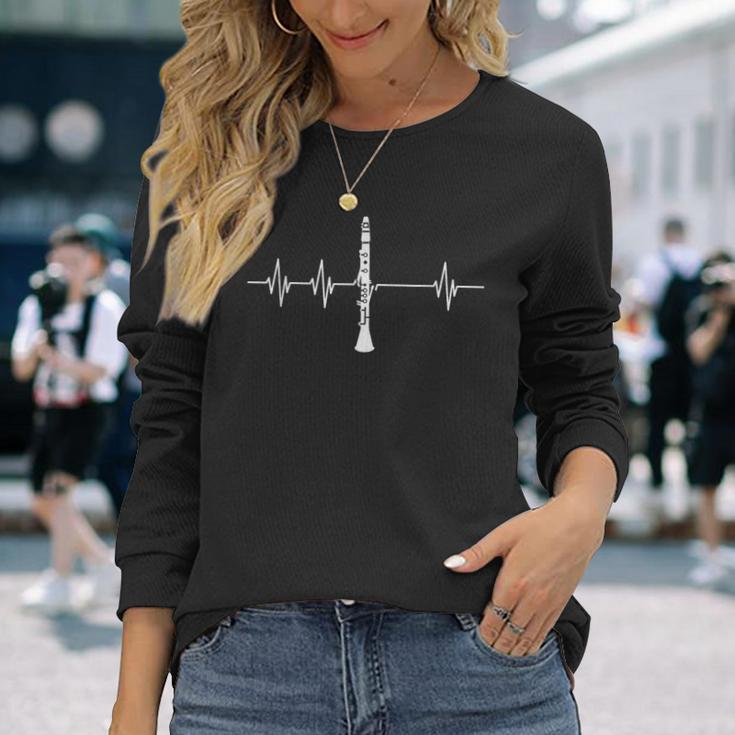 クラリネット ハートビート ベスト ファニー クラリネット 長袖Tシャツ 彼女への贈り物
