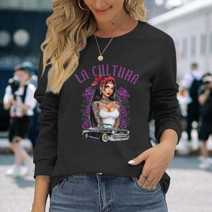 クール アーバン カルチュラ チカーノ ラティーノ メキシカン プライド ホーミー チョーラ 長袖Tシャツ 彼女への贈り物