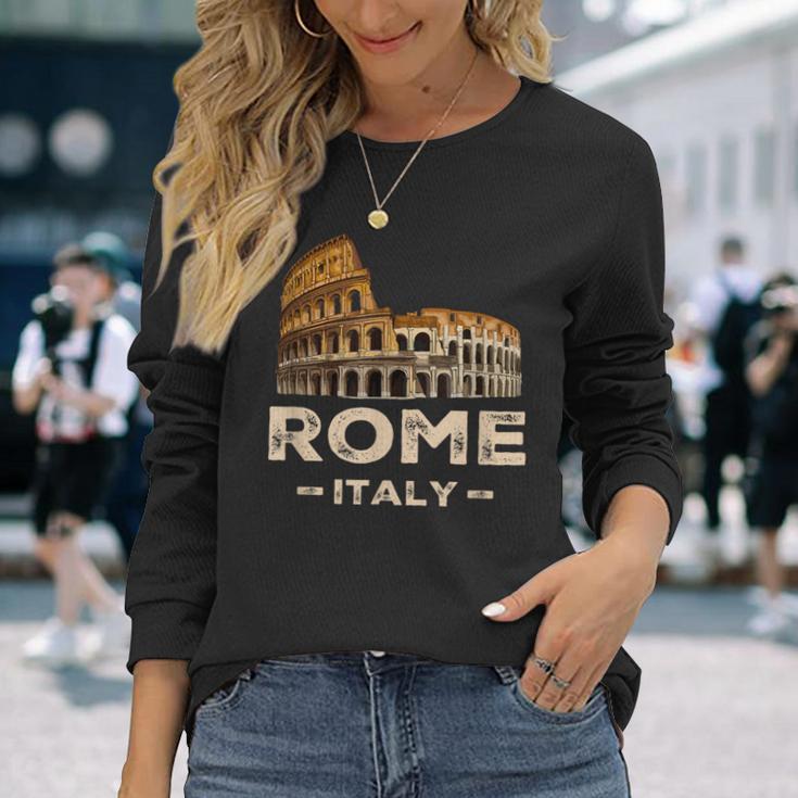 クール ヴィンテージ ローマ イタリア コロッセオ お土産 ローマ イタリア 長袖Tシャツ 彼女への贈り物
