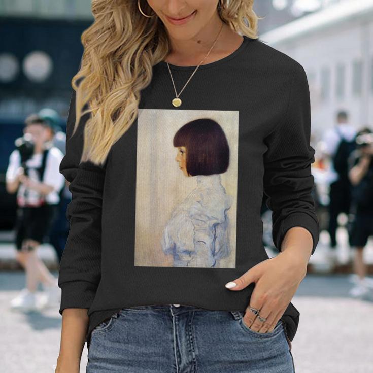 グスタフ・クリムト作品。 長袖Tシャツ 彼女への贈り物