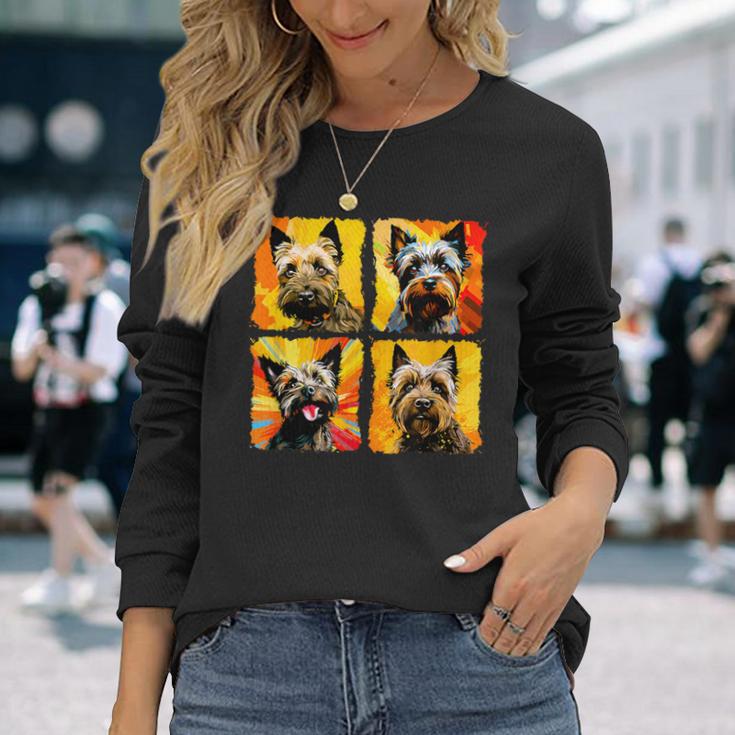 ケアンテリア ポップアート カラフル デッサン 絵画 長袖Tシャツ 彼女への贈り物