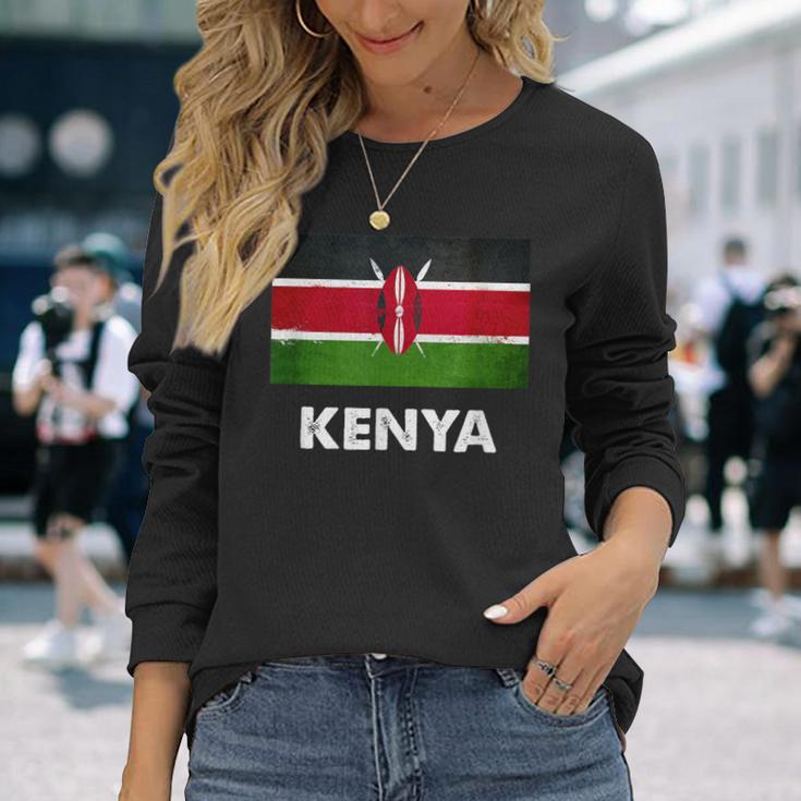 ケニア国旗tシャツ 長袖Tシャツ 彼女への贈り物