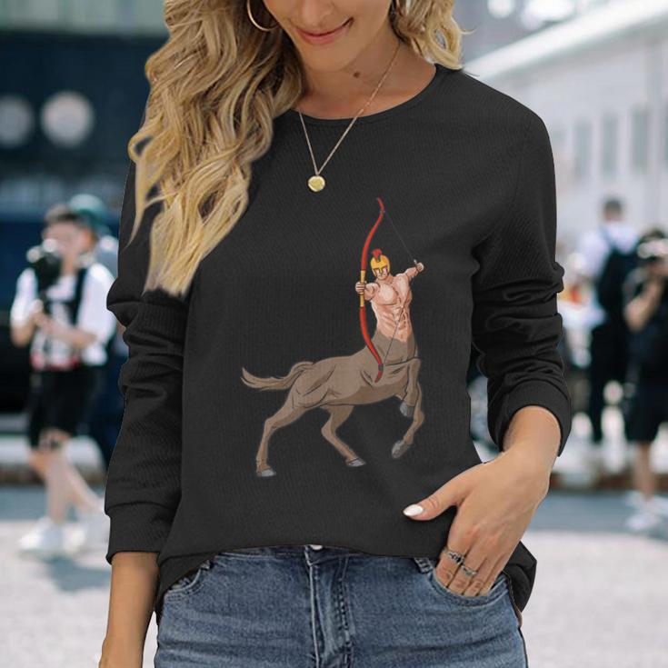 ケンタウロスモンスター神話ケンタウロスビースト 長袖Tシャツ 彼女への贈り物