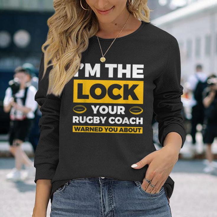 コーチがラグビーについて警告したロックはアイム・ザ・ロック 長袖Tシャツ 彼女への贈り物