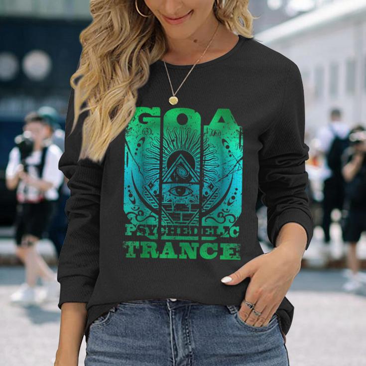 ゴア・サイケデリック・トランス-Om サイトランス レイバー 長袖Tシャツ 彼女への贈り物