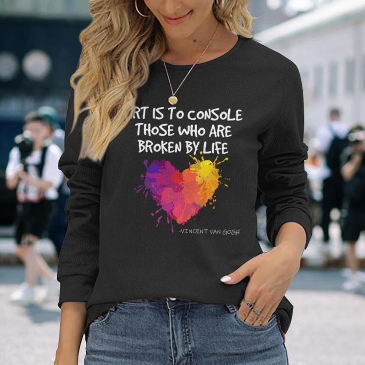 ゴッホ アート引用 ブロークンライフ アーティスト インスピレーション ハート バイブ 長袖tシャツ 長袖Tシャツ 彼女への贈り物