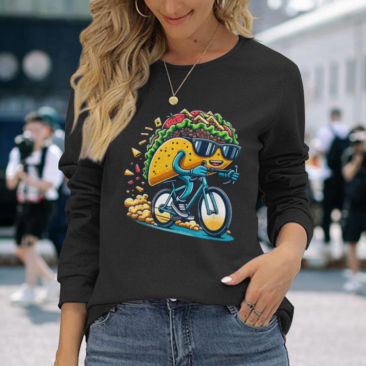 サイクリング タコス ロードバイク 自転車 サイクリスト 長袖Tシャツ 彼女への贈り物