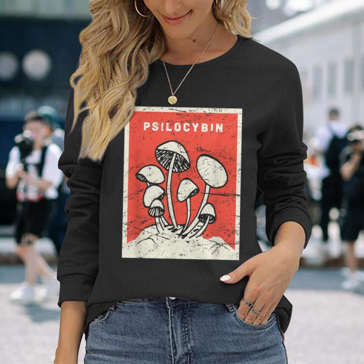 サイロシビンtシャツ レトロサイケデリックマジックマッシュルーム 長袖Tシャツ 彼女への贈り物