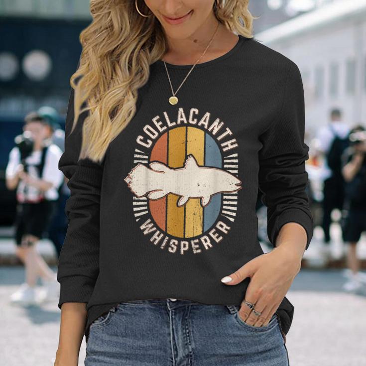 シーラカンスウィスパラー ヴィンテージ クラシック レトロ 動物 愛 長袖Tシャツ 彼女への贈り物
