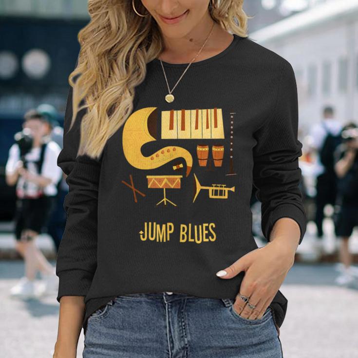 ジャンプ・ブルース-ヴィンテージ・ブルース・ミュージック 長袖Tシャツ 彼女への贈り物