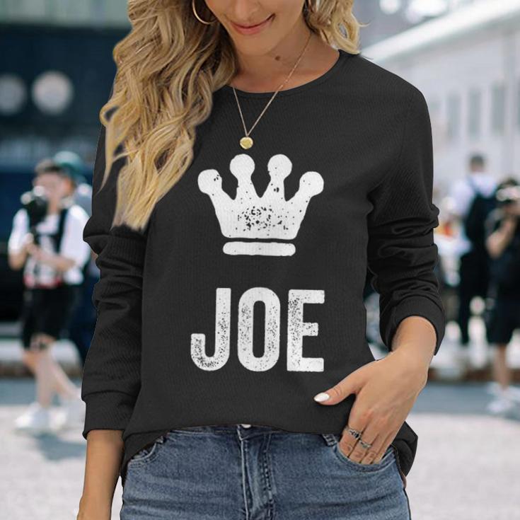 ジョー・ザ・キングクラウン＆ネーム・デザイン・フォー・メンズ・フォー・メンズ 長袖Tシャツ 彼女への贈り物