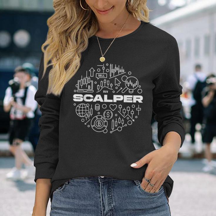 スカルパー 暗号スキャルピングトレーディング愛好家トレーダー 長袖Tシャツ 彼女への贈り物