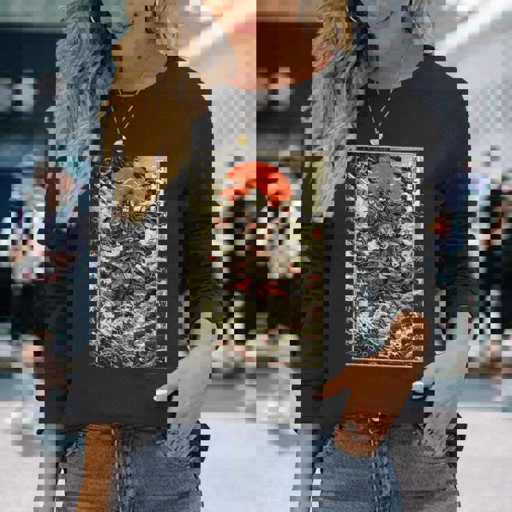 スサノオ 日本神話 女神 浮世絵 神道 長袖Tシャツ 彼女への贈り物