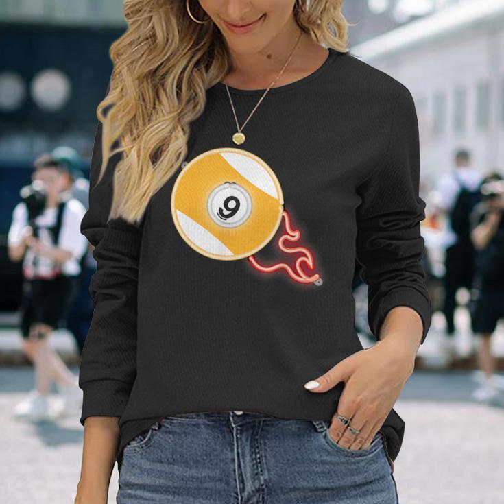 スヌーカー ビリヤードボール No9 プールプレーヤー 長袖Tシャツ 彼女への贈り物
