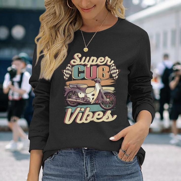 スーパーカブ C100 原付バイク ヴィンテージ バイブ レトロジャパン 長袖tシャツ 長袖Tシャツ 彼女への贈り物