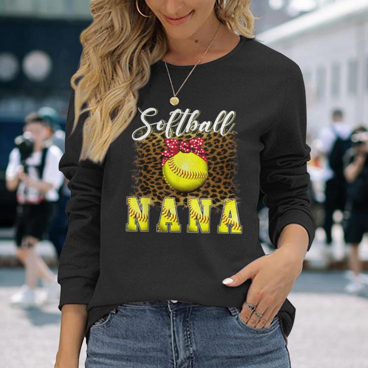 ソフトボール 野球 ナナ ヒョウ柄 おもしろい 母の日 2023 長袖Tシャツ 彼女への贈り物