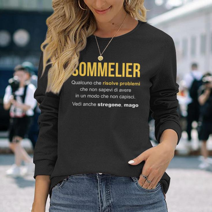 ソムリエ定義 長袖Tシャツ 彼女への贈り物