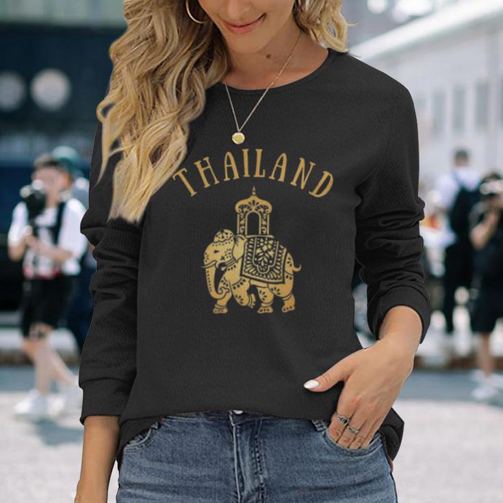 タイ旅行象のお土産。 長袖Tシャツ 彼女への贈り物