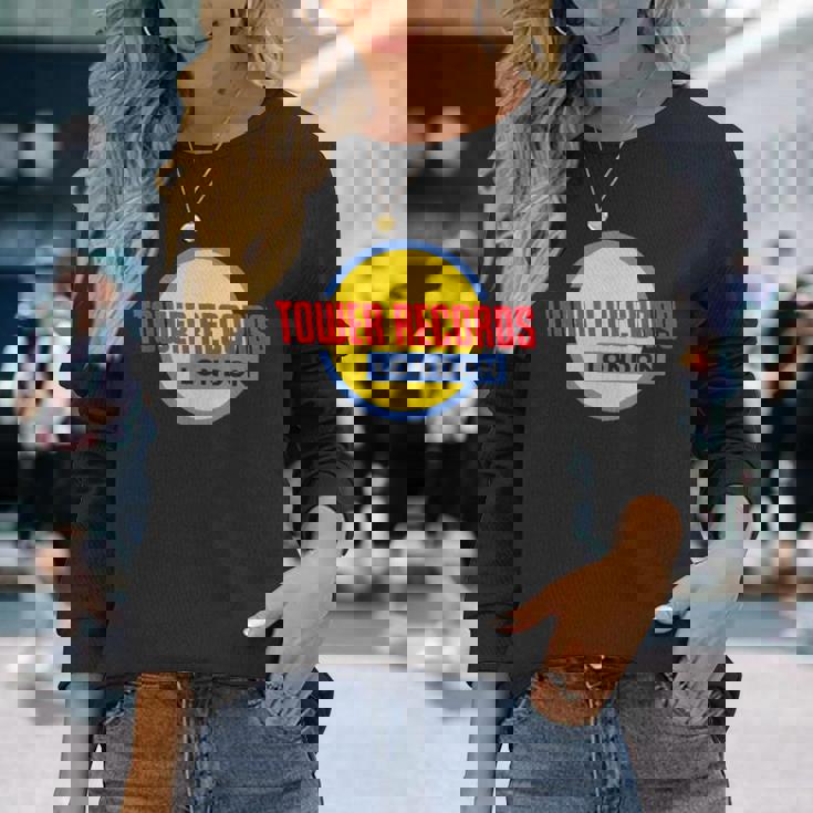 タワーレコード ロンドン 音楽 レトロ ヴィンテージ 長袖Tシャツ 彼女への贈り物