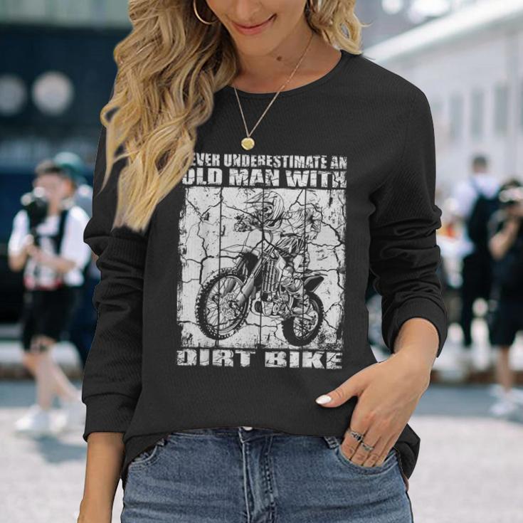 ダートバイクオールドマン 長袖Tシャツ 彼女への贈り物