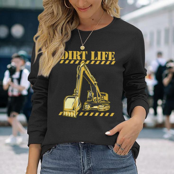 ダートライフ 建設掘削機 重機 オペレーター 長袖Tシャツ 彼女への贈り物