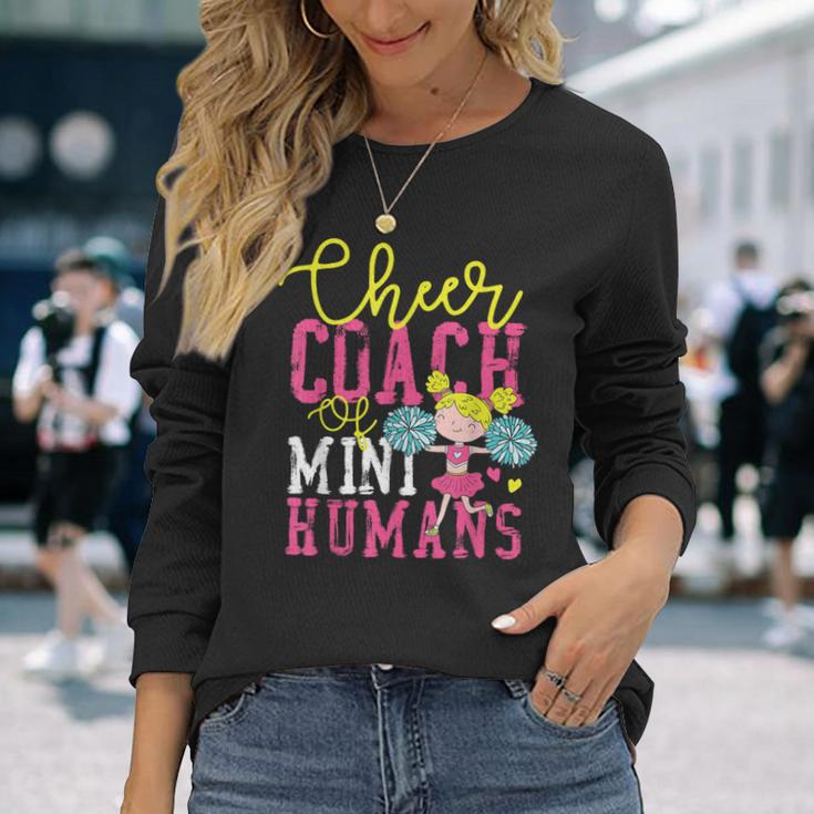 チアチアリーディングコーチ チアコーチ ミニヒューマンのチアコーチ 長袖Tシャツ 彼女への贈り物