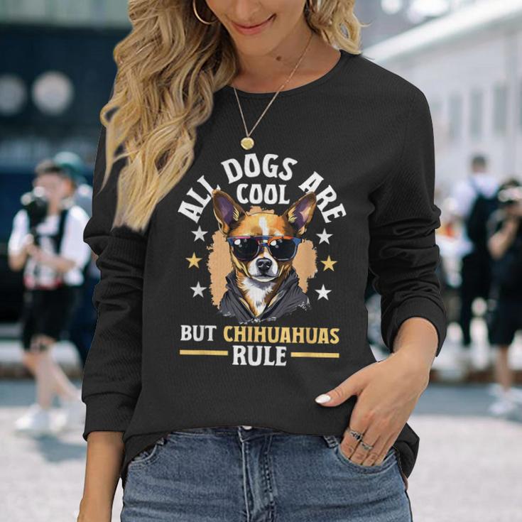 チワワ 犬種 ペット 全犬はかっこいいけどチワワのルール 長袖Tシャツ 彼女への贈り物