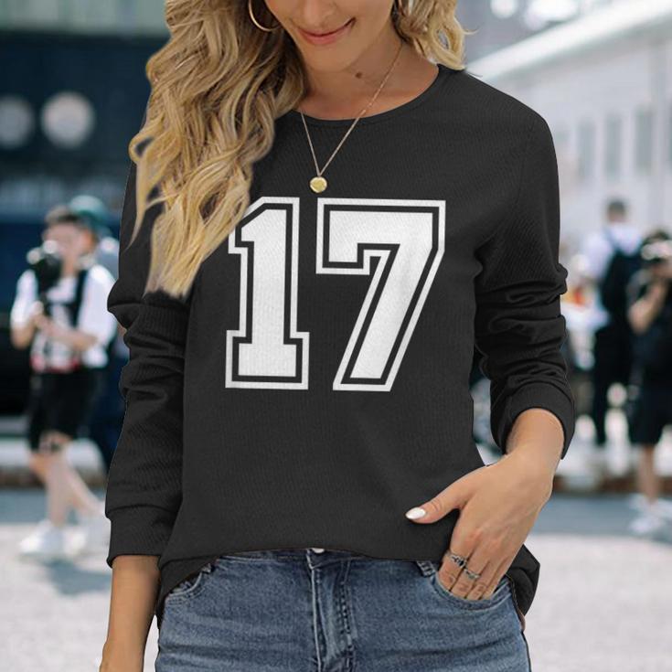 チームジャージーナンバー＃17スポーツギフト 長袖Tシャツ 彼女への贈り物